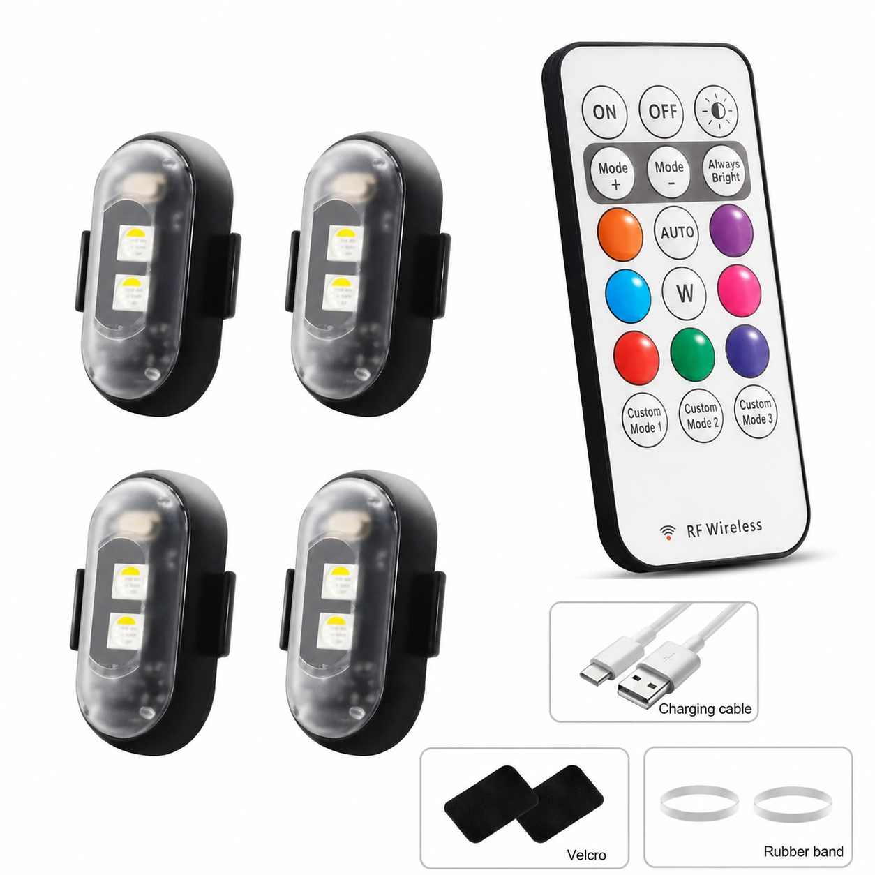 🔥🔥Wireless RGB Car LED Strobe Lights – Colorful Interior Atmosphere Lighting