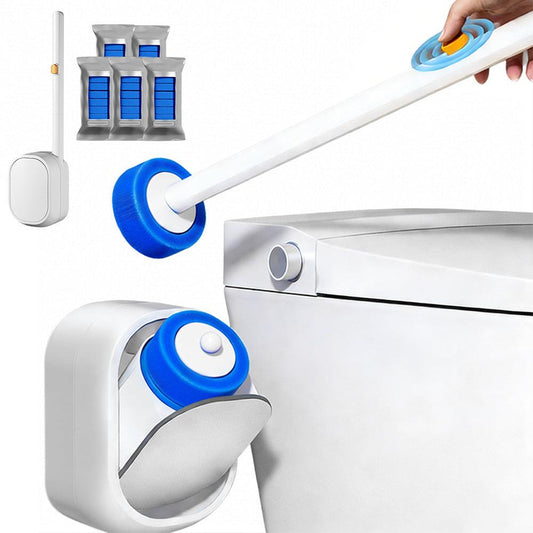 💧Disposable Toilet Bowl Brush and Holder Cleaning System with Cleanser-Infused Heads