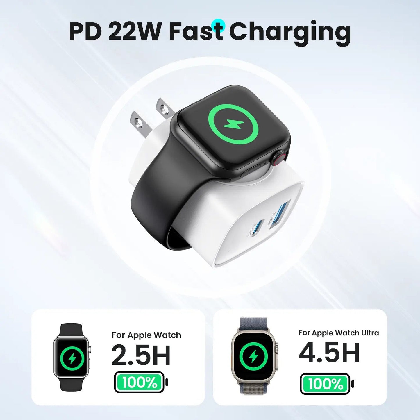 3-in-1 Magnetic Wireless Cordless PD USB-C Wall Charger Block
