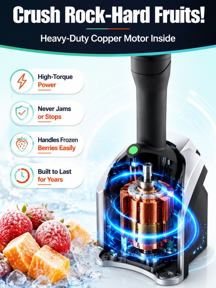 🍦100% Pure Fruit Ice Cream Maker - 60s Auto Dessert Machine