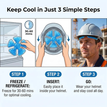 ❄️ Reusable Cooling Gel Ice Packs, Cold Inserts for Hard Hats & Sun Hats, Summer Heat Relief