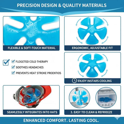❄️ Reusable Cooling Gel Ice Packs, Cold Inserts for Hard Hats & Sun Hats, Summer Heat Relief