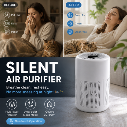 🥳💞 Silent Air Purifier – Multi‑layer filtration, ultra‑quiet sleep mode! 🛌✨