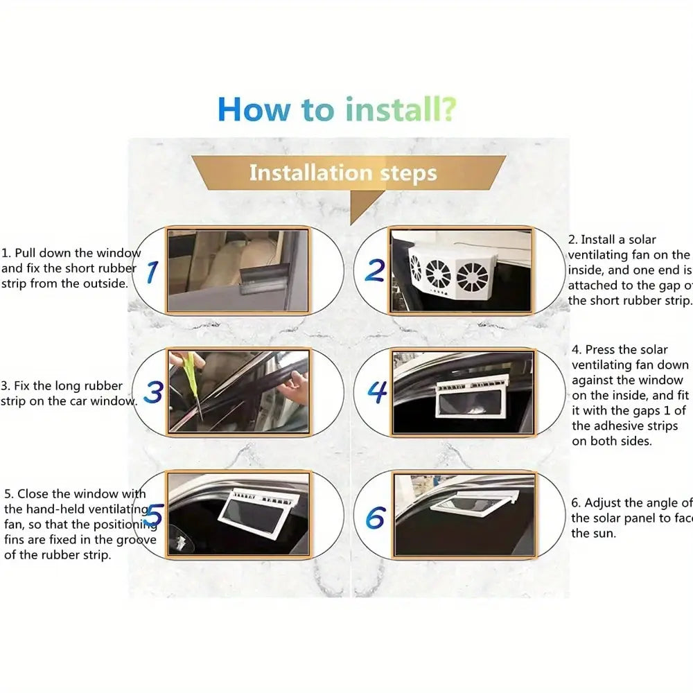 Solar-Powered Car Window Exhaust Fan – Energy-Saving Ventilator with Air Purifier & Radiator Function