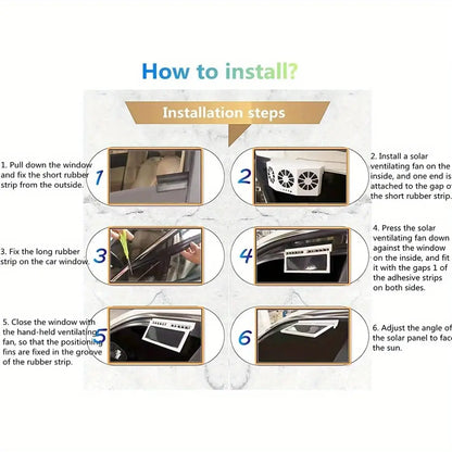 Solar-Powered Car Window Exhaust Fan – Energy-Saving Ventilator with Air Purifier & Radiator Function