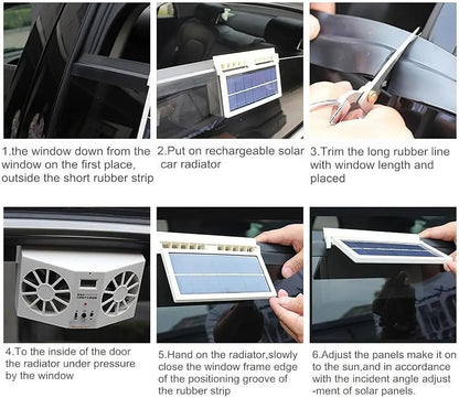 Solar-Powered Car Window Exhaust Fan – Energy-Saving Ventilator with Air Purifier & Radiator Function