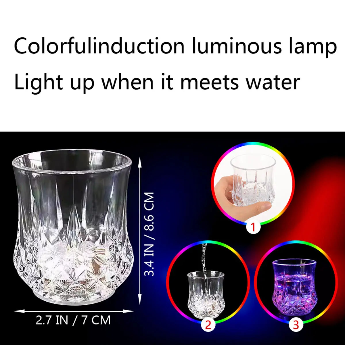 Liquid Activated LED Flash Crystal Drink Set✨🥤