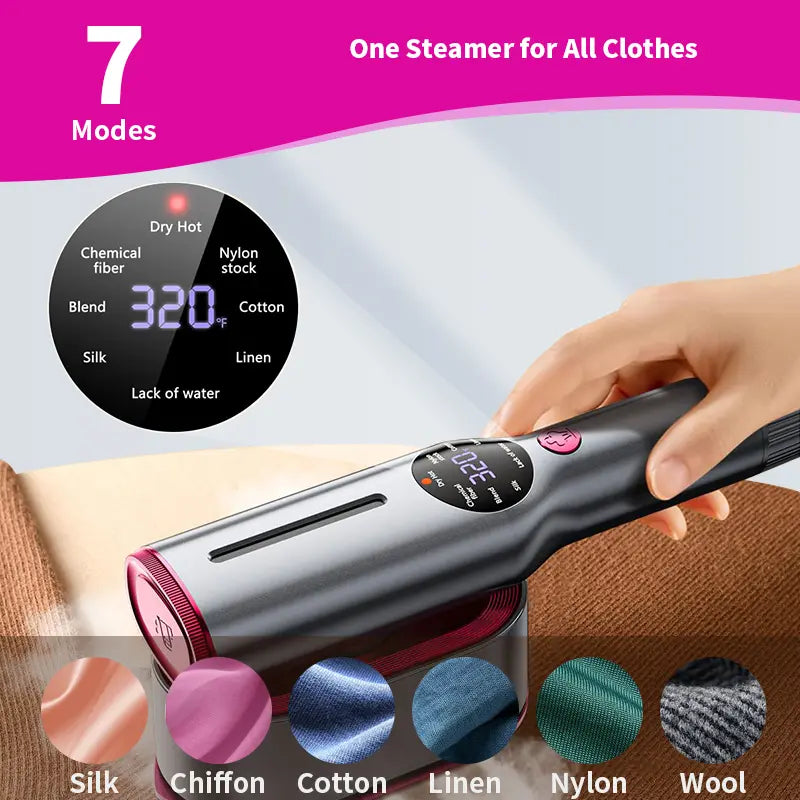✨7-Mode Portable Garment Steamer | 5s Fast Heat LED Handheld Travel Iron