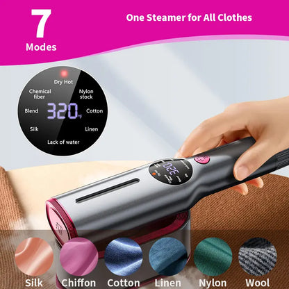 ✨7-Mode Portable Garment Steamer | 5s Fast Heat LED Handheld Travel Iron
