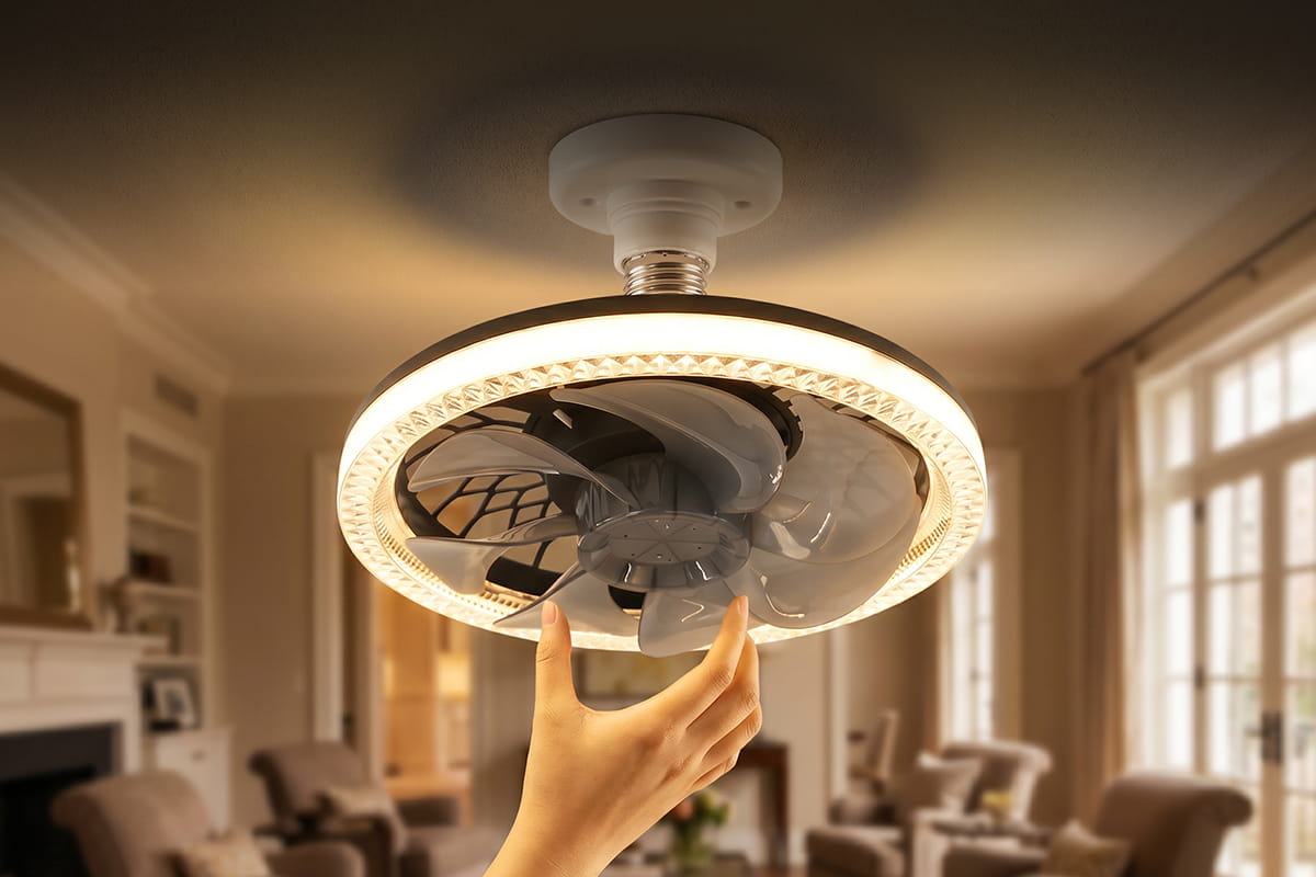 2-in-1 Remote-Controlled Ceiling Fan with LED Light – Energy-Efficient, Quiet Motor & Perfect for Home Comfort 🏠
