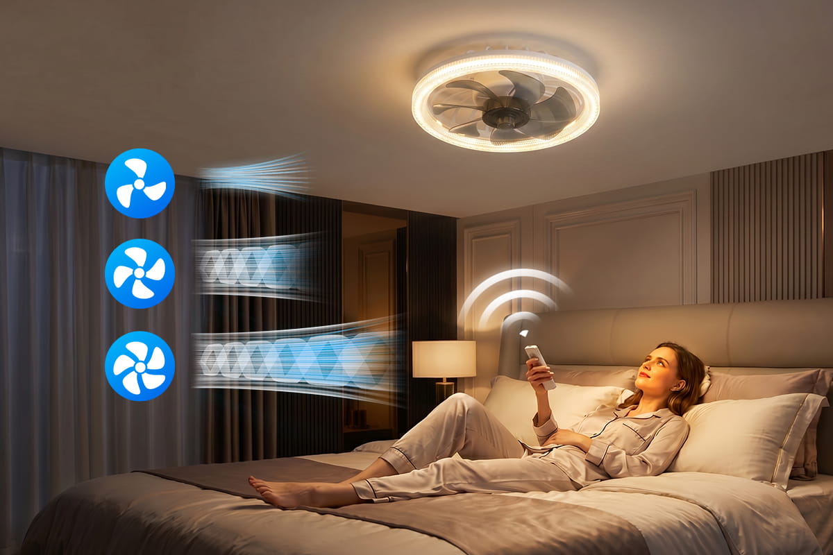 2-in-1 Remote-Controlled Ceiling Fan with LED Light – Energy-Efficient, Quiet Motor & Perfect for Home Comfort 🏠