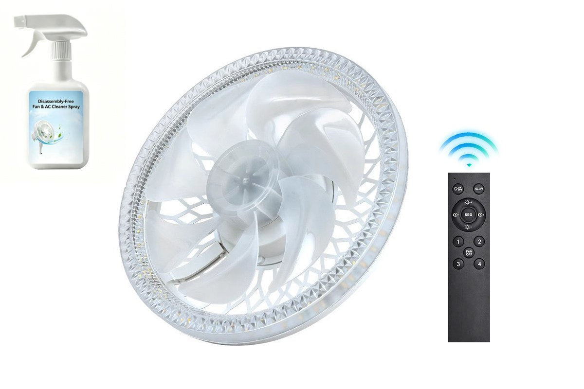 2-in-1 Remote-Controlled Ceiling Fan with LED Light – Energy-Efficient, Quiet Motor & Perfect for Home Comfort 🏠