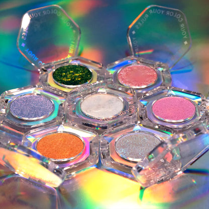 ✨ Talc-Free Duochrome Holographic Shimmer Eyeshadow, Color-Shifting Metallic Glitter