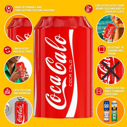 🥤 Silicone Can Sleeve Disguise Cover, Hide Drinks as Coke Can, Food-Grade Silicone Drink Accessory