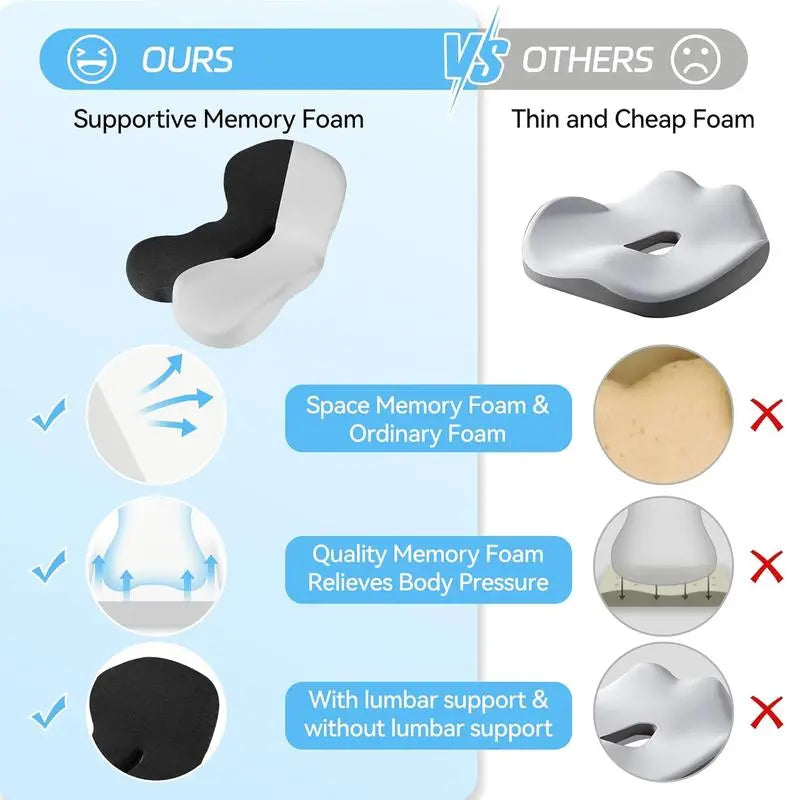 Memory foam one-piece seat and backrest cushion and pillow✨