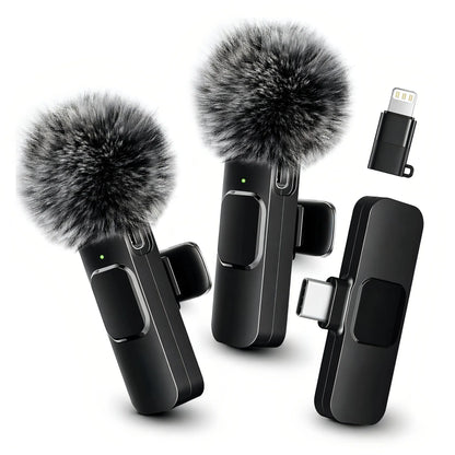 📎🎙️Wireless Lavalier Microphone with Noise Reduction- Plug-and-Play Portable USB-C Lapel Mic