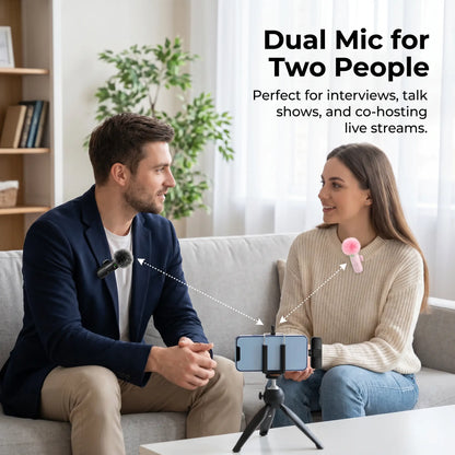 📎🎙️Wireless Lavalier Microphone with Noise Reduction- Plug-and-Play Portable USB-C Lapel Mic