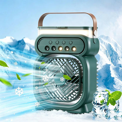 4-in-1 Spray Humidifier Fan Desktop Night Light Portable Cooling Water Mist Fan