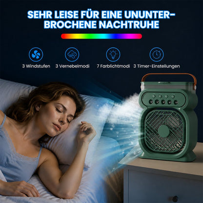 4-in-1 Spray Humidifier Fan Desktop Night Light Portable Cooling Water Mist Fan