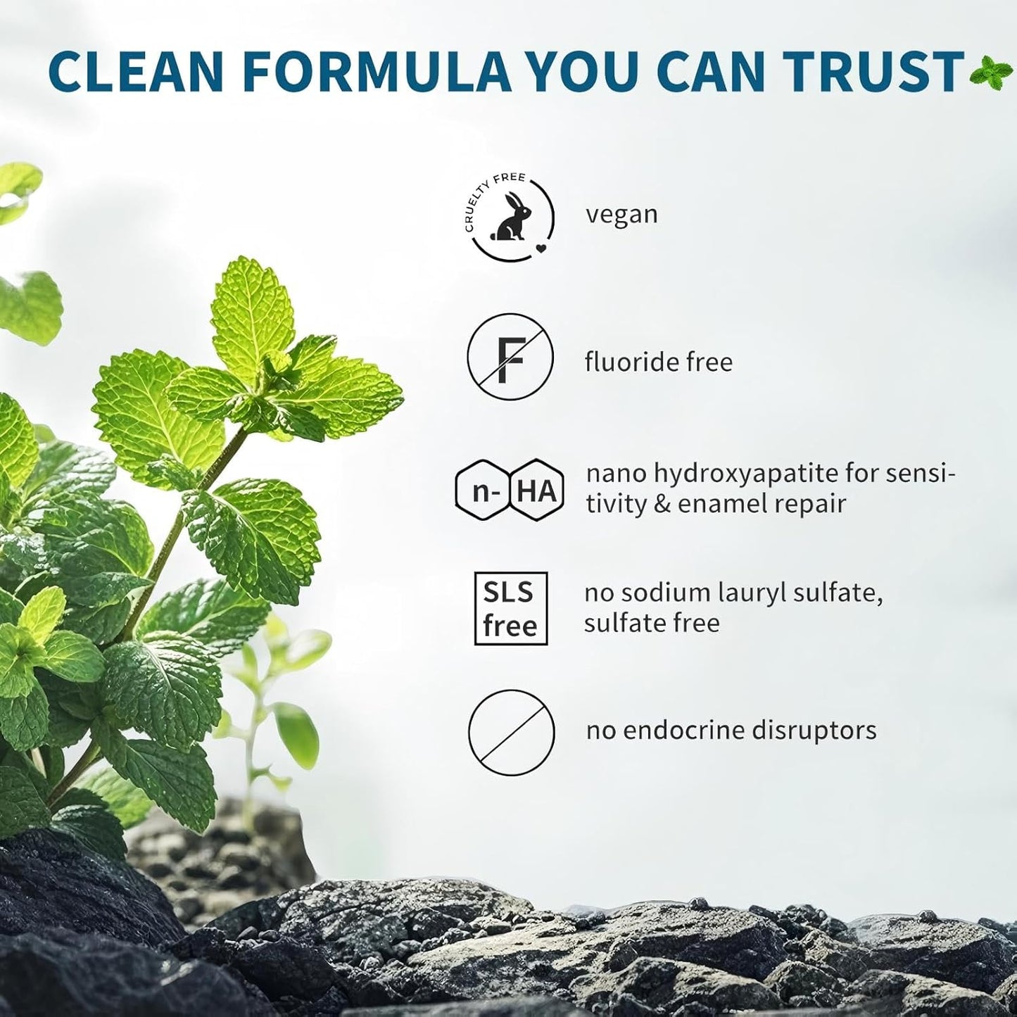 Hydroxyapatite Toothpaste for Sensitive Teeth - Fresh Mint