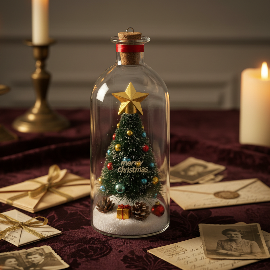 🎄🎙️Forever Voice Recordable Christmas Tree Bottle – Personalized Message Ornament That Saves Voices Forever