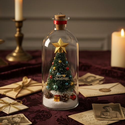 🎄🎙️Forever Voice Recordable Christmas Tree Bottle – Personalized Message Ornament That Saves Voices Forever