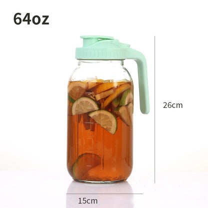 🧊✨ 64oz Thickened Borosilicate Glass Pitchers | Food-Grade Safe with Leakproof Flip Lids