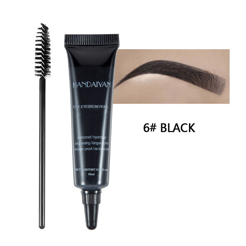 Eyebrow Dye Tint Waterproof Pour Eyebrow Gel Mascara Cream with Brush Kit 10ml