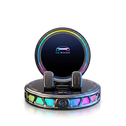 📱🚗🔄360° Rotating Wireless Charging Car Phone Mount with RGB LED Lights