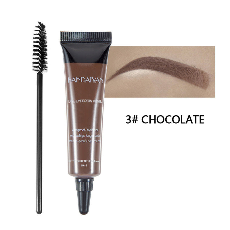 Eyebrow Dye Tint Waterproof Pour Eyebrow Gel Mascara Cream with Brush Kit 10ml