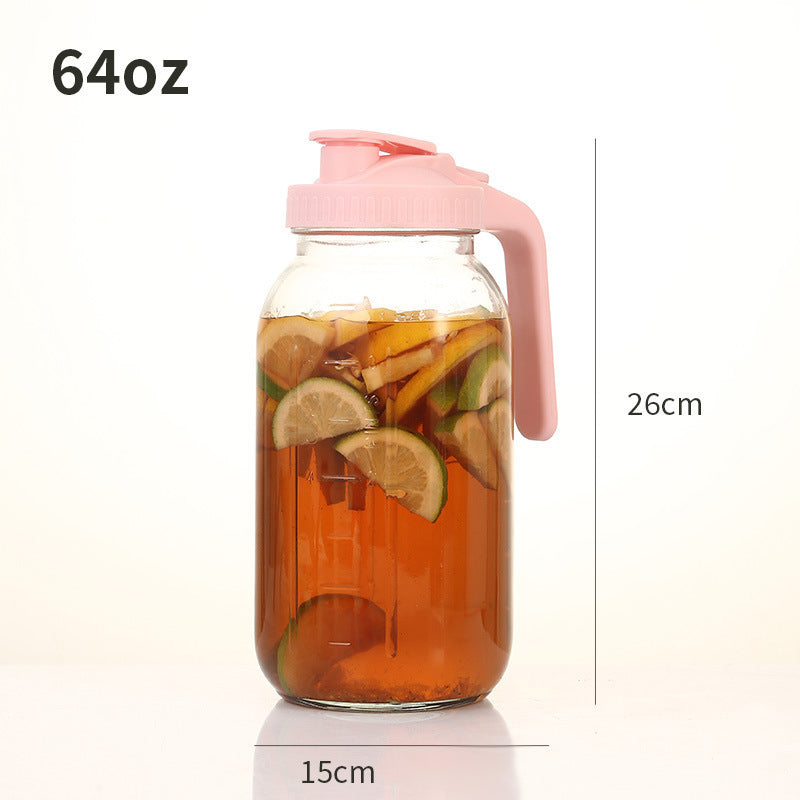 🧊✨ 64oz Thickened Borosilicate Glass Pitchers | Food-Grade Safe with Leakproof Flip Lids