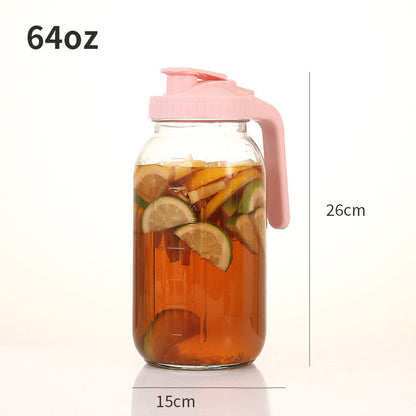 🧊✨ 64oz Thickened Borosilicate Glass Pitchers | Food-Grade Safe with Leakproof Flip Lids
