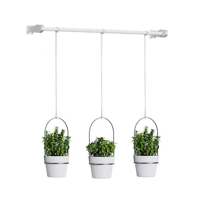 🌿 Adjustable Hanging Window Planter Set – Metal Plant Hanger with 3 Pots for Indoor & Outdoor Spaces