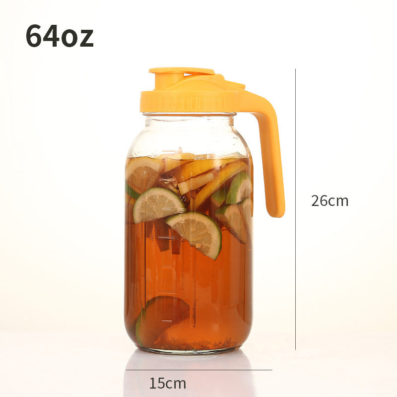 🧊✨ 64oz Thickened Borosilicate Glass Pitchers | Food-Grade Safe with Leakproof Flip Lids
