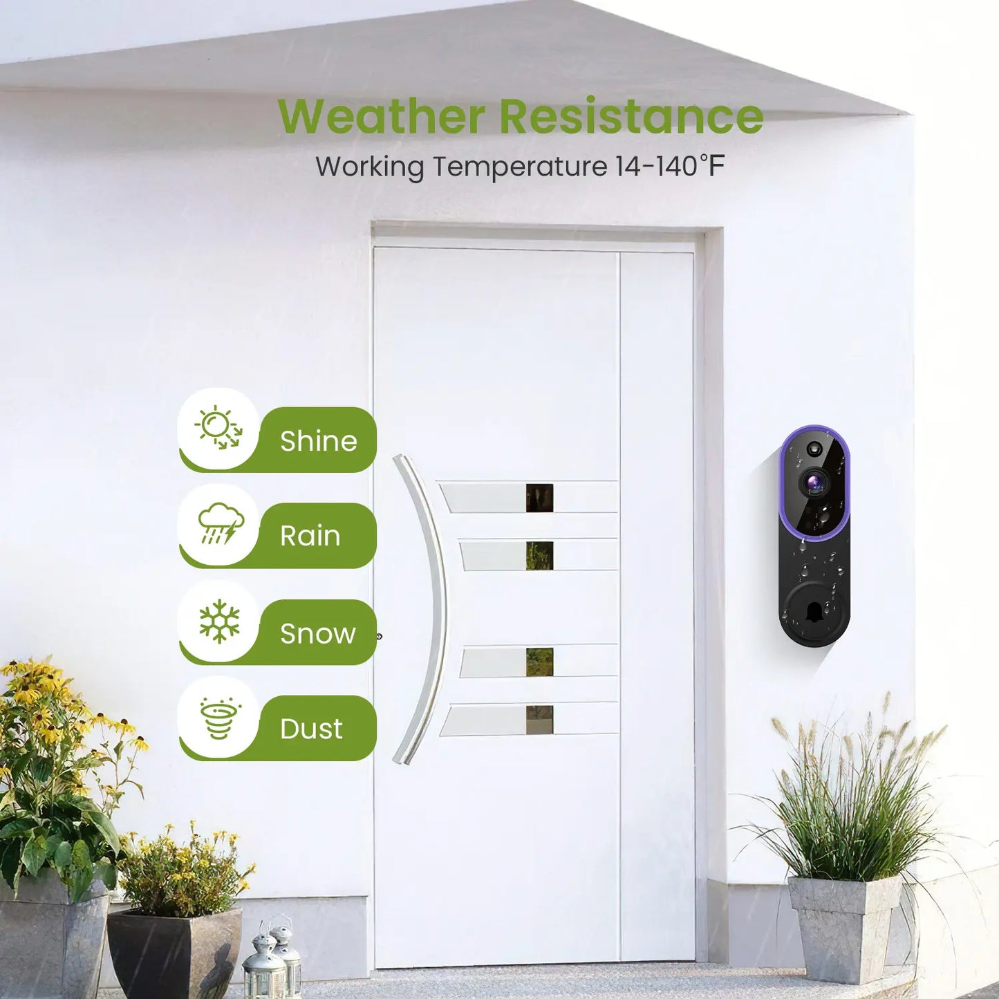Wireless Video Doorbell Camera with AI Human Detection