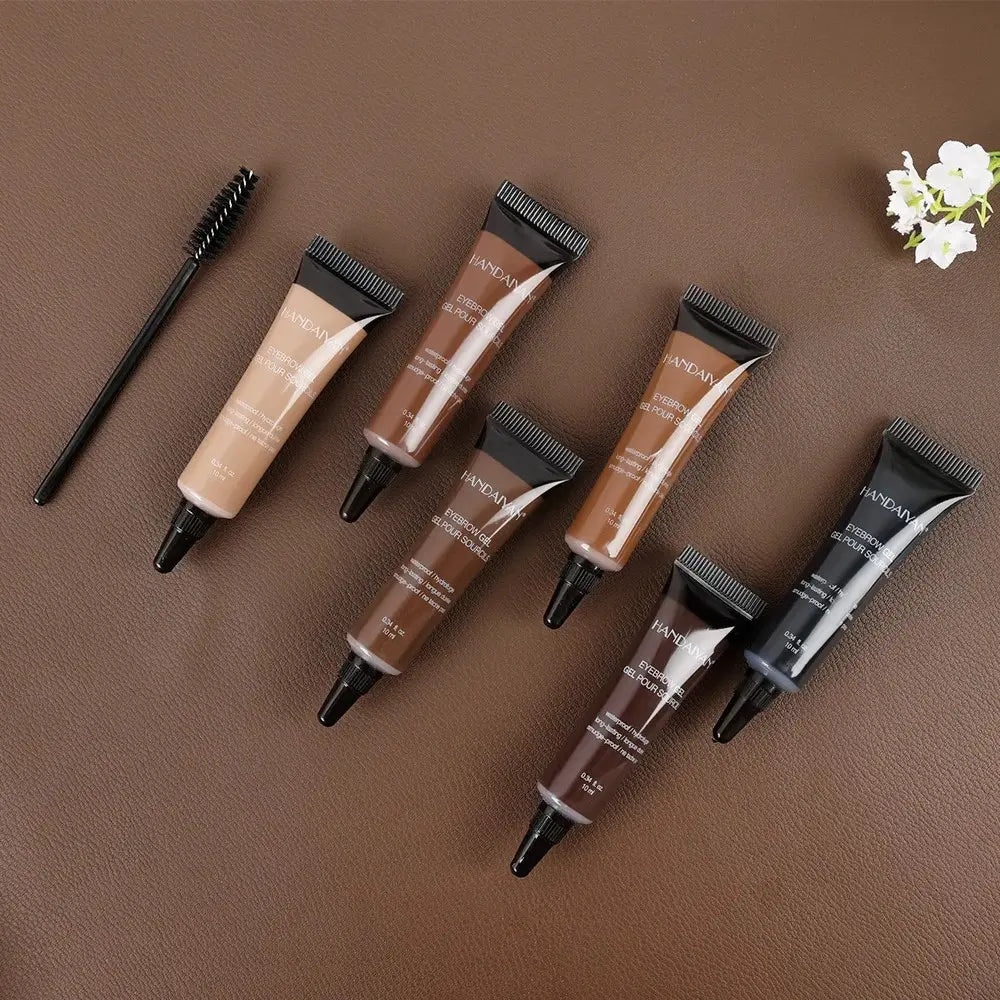 Eyebrow Dye Tint Waterproof Pour Eyebrow Gel Mascara Cream with Brush Kit 10ml