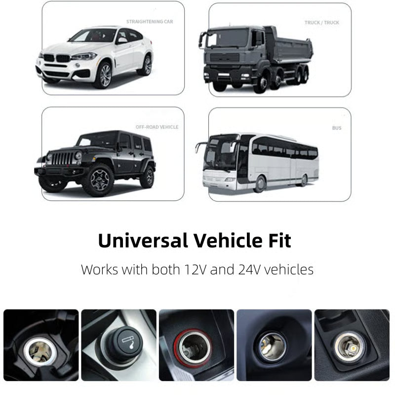 🚗7-in-1 Retractable Car Charger with USB-C & Voltage Display📱