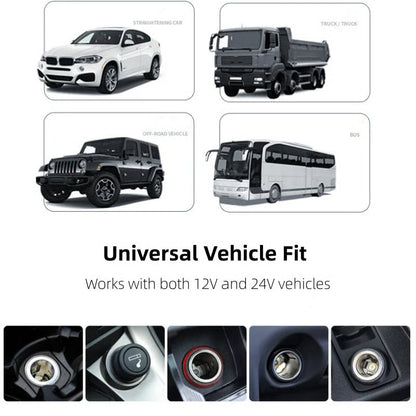 🚗7-in-1 Retractable Car Charger with USB-C & Voltage Display📱