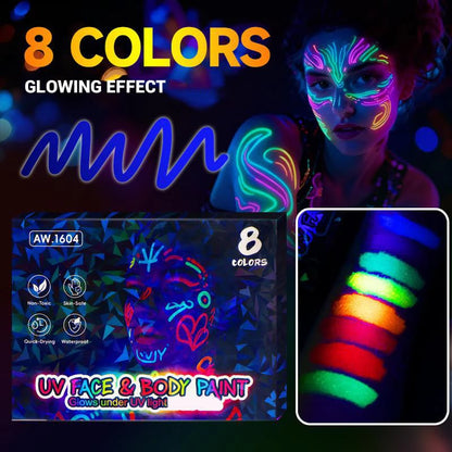🥳UV Glow Face and Body Paint Markers Set💞🎁