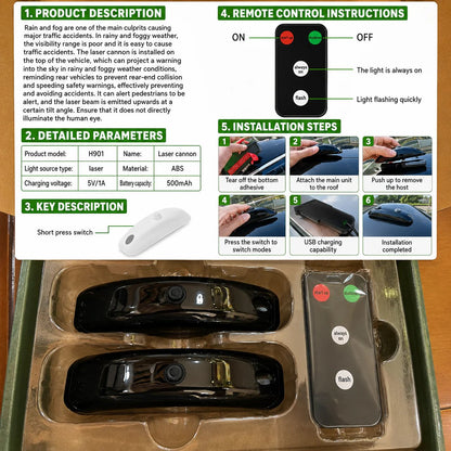Car Laser Safety System | Vehicle Laser Collision Warning Protection
