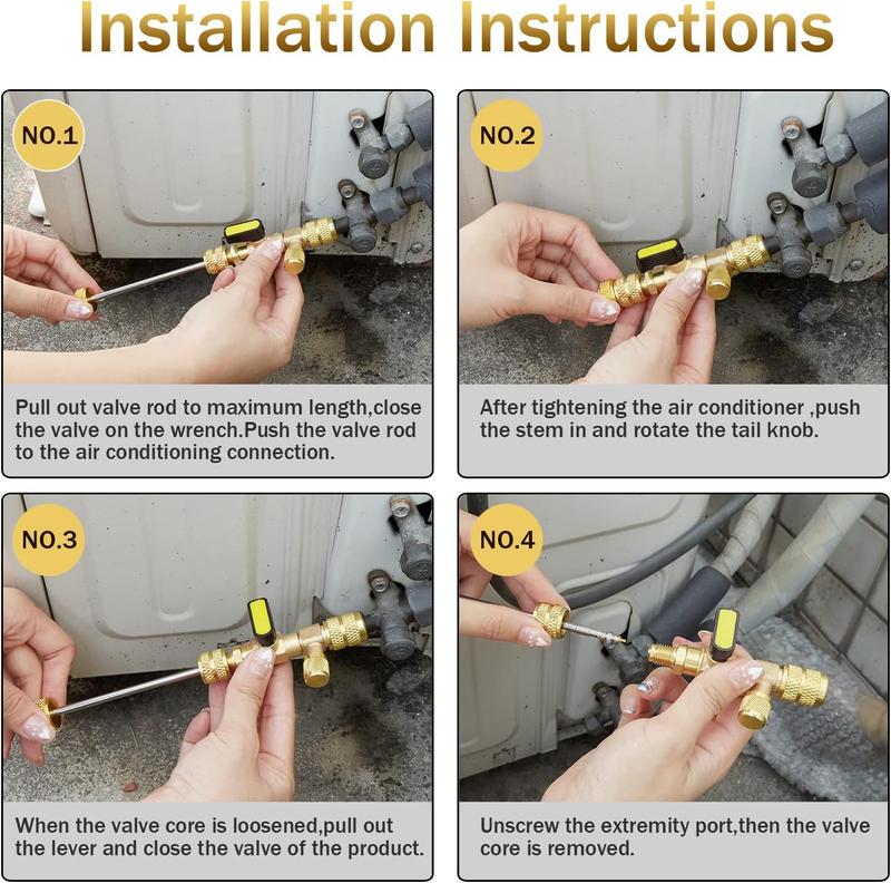 🧰AC Valve Core Removal & Installation Tool for Home and Auto Use
