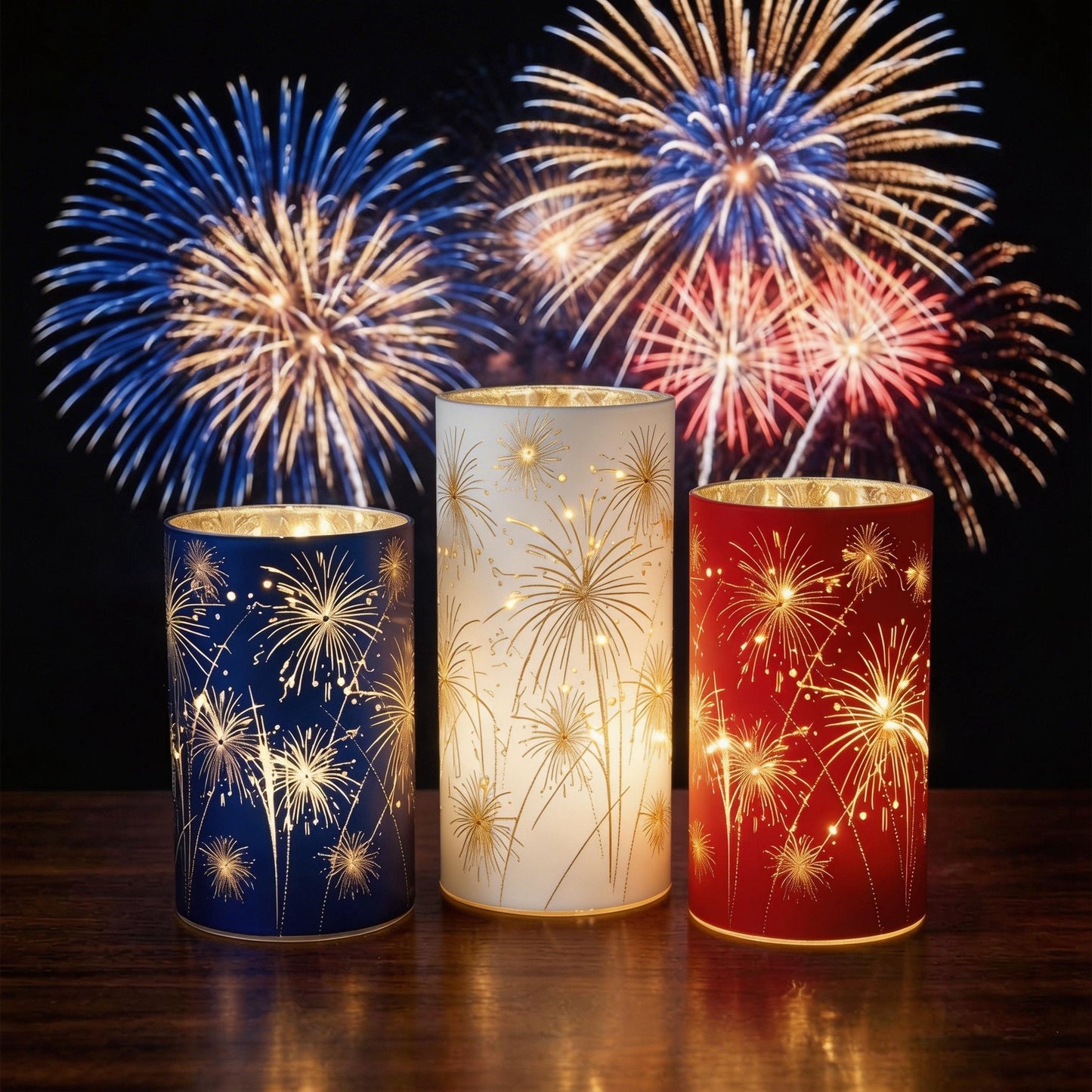 🎆 Patriotic Firework Lantern Set – Red, White & Blue Hanging Decorations for Parties & Celebrations ✨