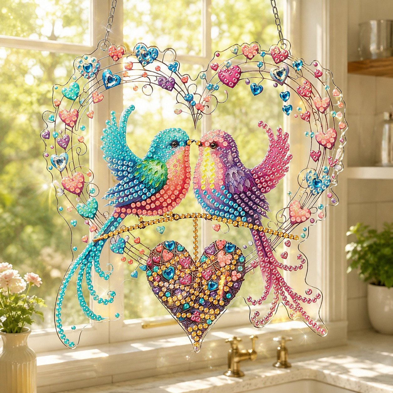 💥Hummingbird Diamond Art Hanging Ornament Kit – Sparkling DIY Window Ornament 🐦✨
