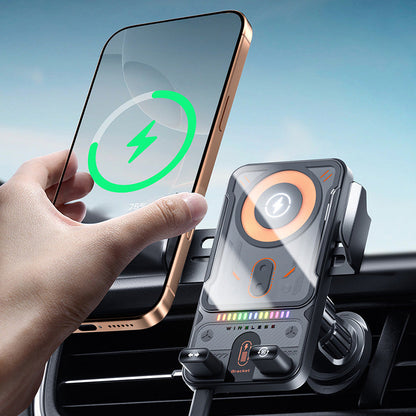 📱Smart 2-in-1 Car Rotating Mobile Phone Holder & Wireless Charger⚡