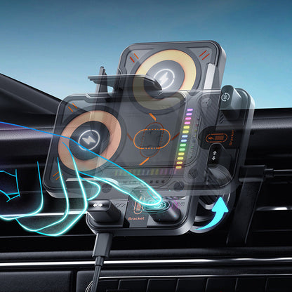 📱Smart 2-in-1 Car Rotating Mobile Phone Holder & Wireless Charger⚡