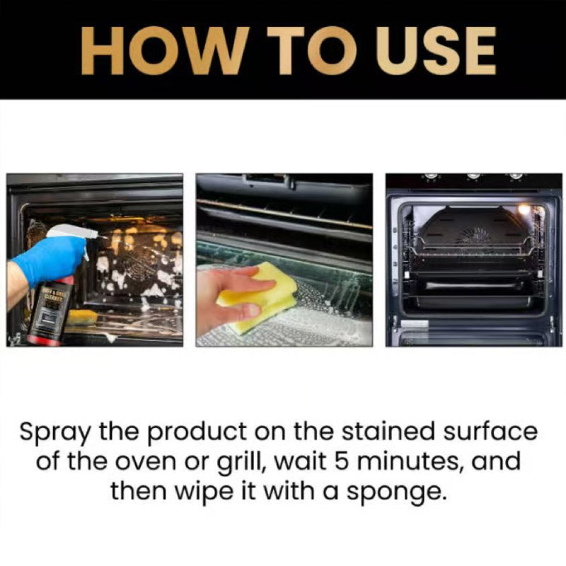 🧼✨ Oven & Grill Cleaner Spray – Dissolves Grease in 5 Mins, No Scrubbing & Eliminates Odors 🔥
